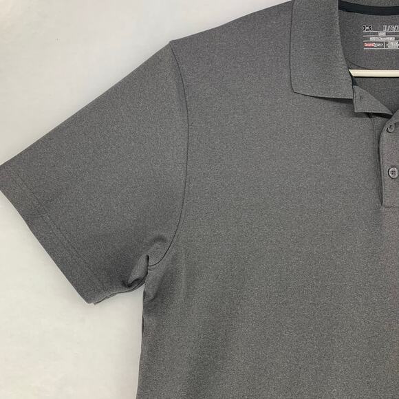 Under Armour Heatgear Loose Fit Gray Short Sleeve Men's Polo Shirt Size XL - Picture 7 of 14
